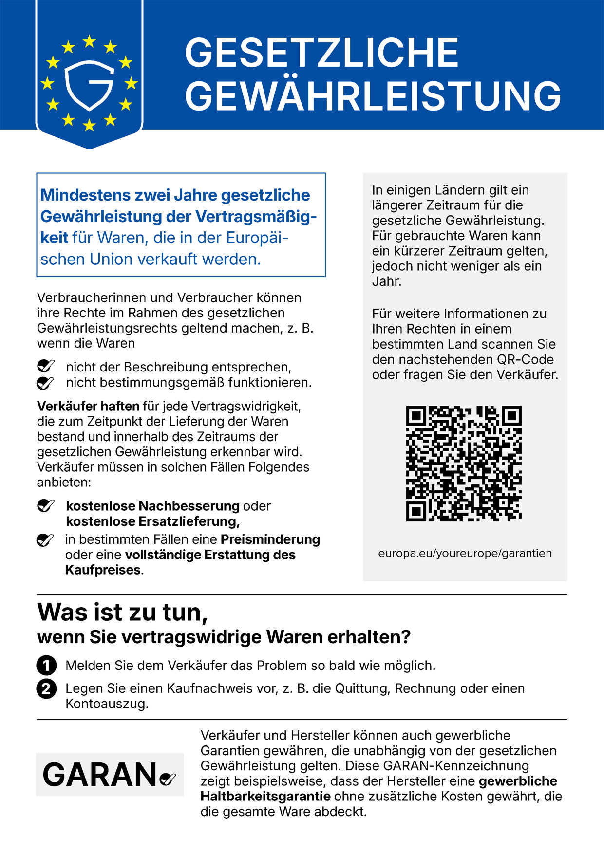 Gesetzliche Gewährleistung