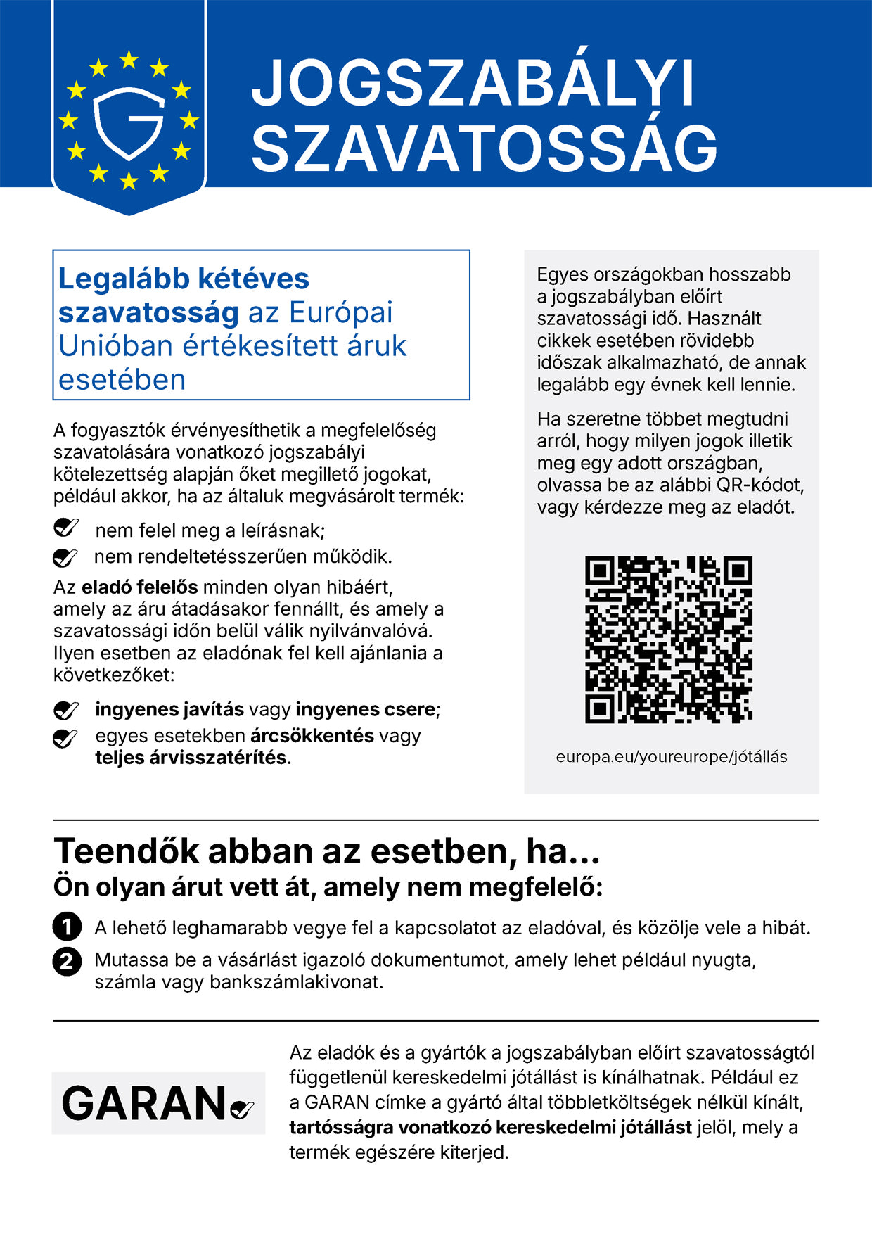 Gesetzliche Gewährleistung