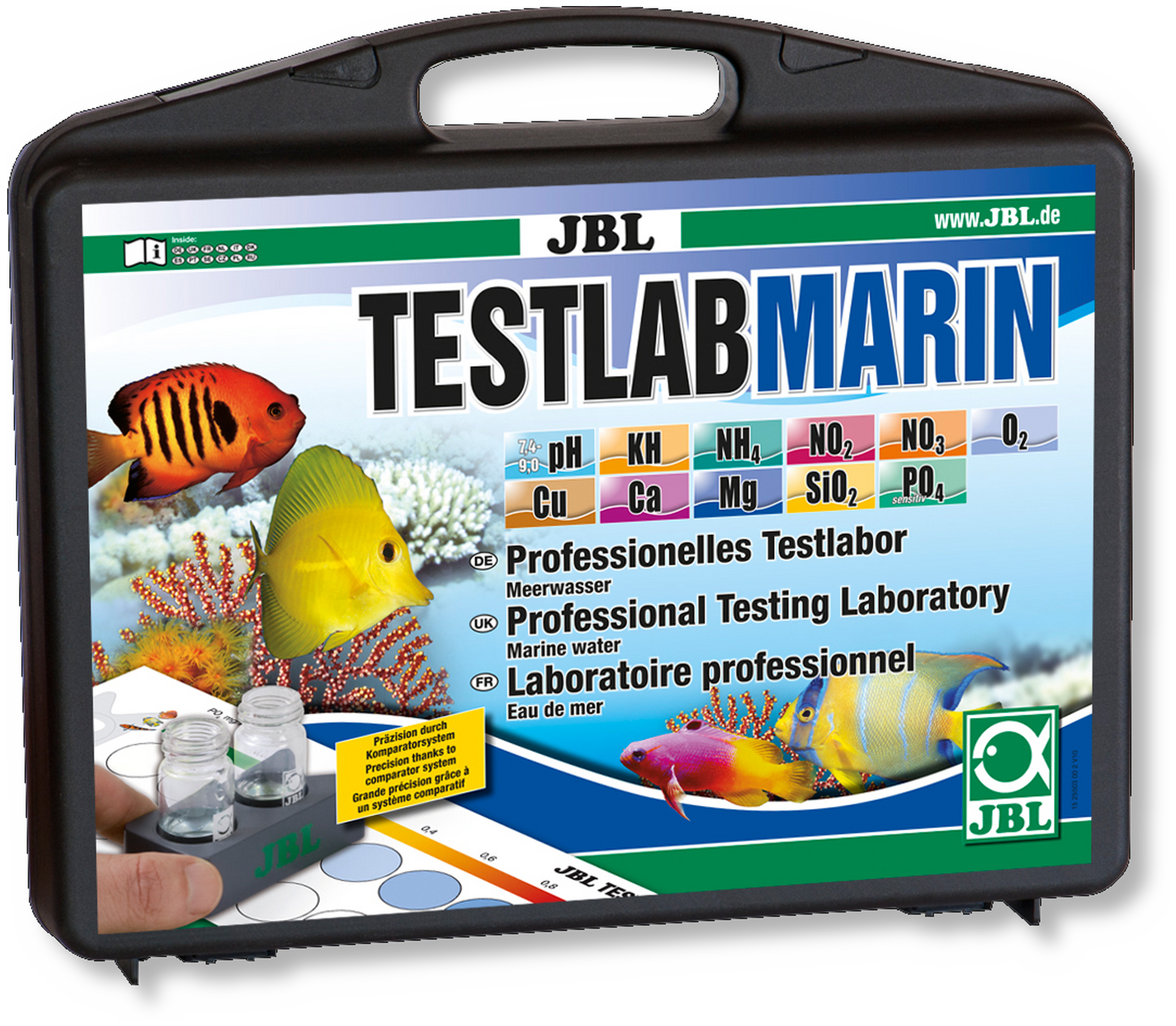 Набор тестов для воды. Testlab Marin JBL. JBL Testlab Marin тесты для аквариумной воды. JBL PH тесты для аквариума чемодан. Тесты для воды JBL Testlab.