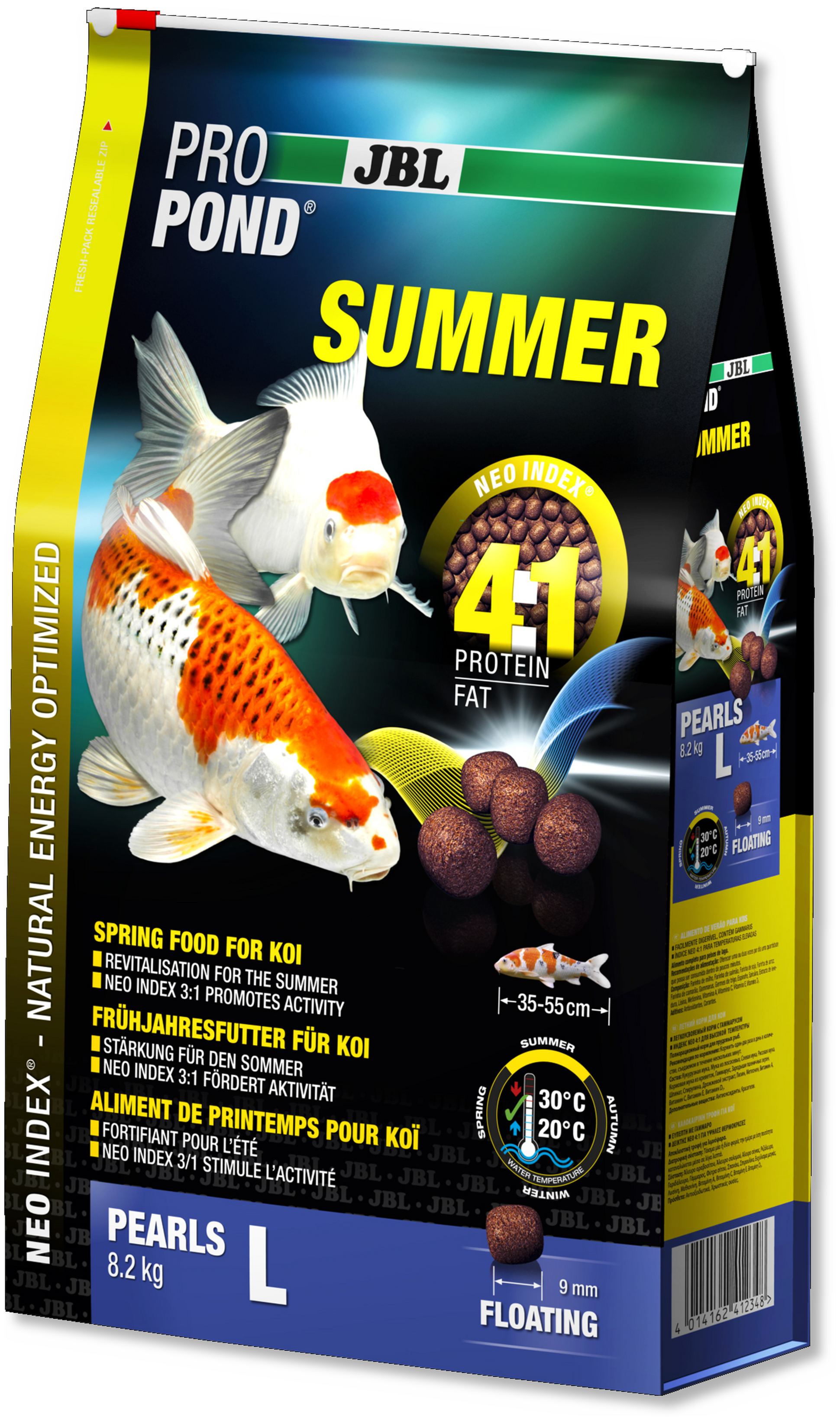 Thermomètre Flottant JBL Pour Bassin - Mesure 0-50°C, Fil Nylon 5 M, Pour Entretien Et Nourriture Poissons