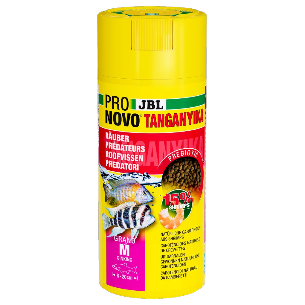 Aliment prébiotique et coulant pour aquarium : les fibres alimentaires spéciales contenues dans cet aliment nourrissent les bactéries intestinales bénéfiques pour une digestion saine.