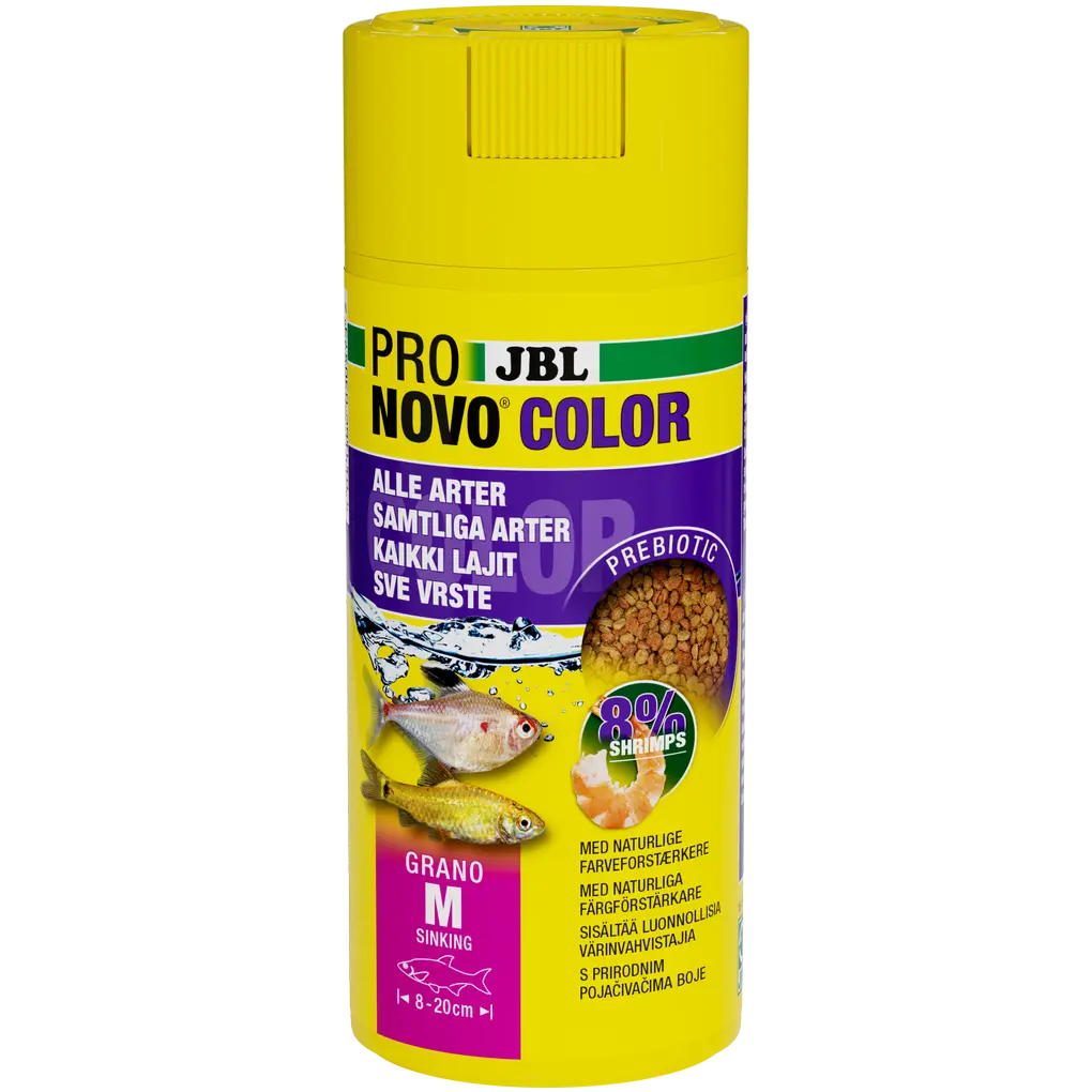 Kraftfull färgbildning hos akvariefiskar tack vare högkvalitativt, naturligt astaxantin (en karoten) från krillräkor.