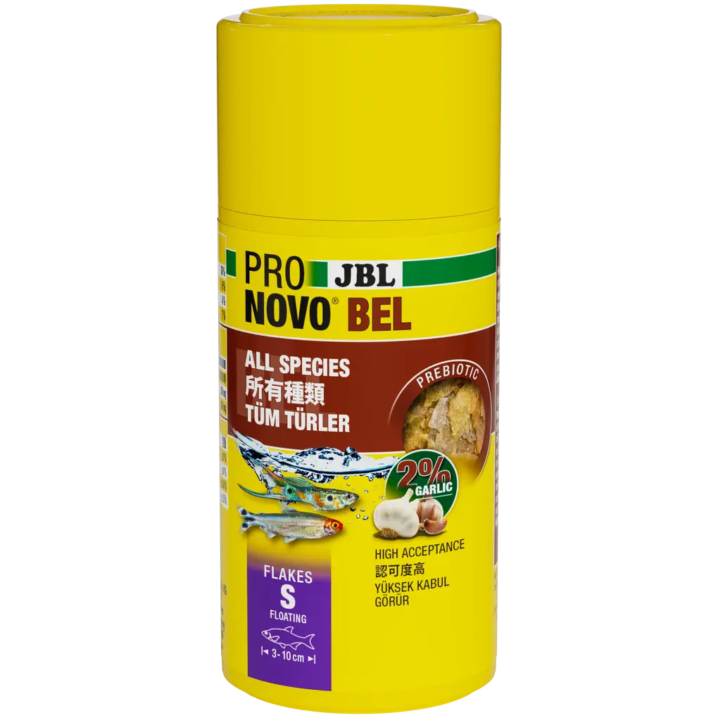 Prebiotic aquarium fish food with garlic: Special fibre in the food provides the beneficial intestinal bacteria with nourishment for healthy digestion.