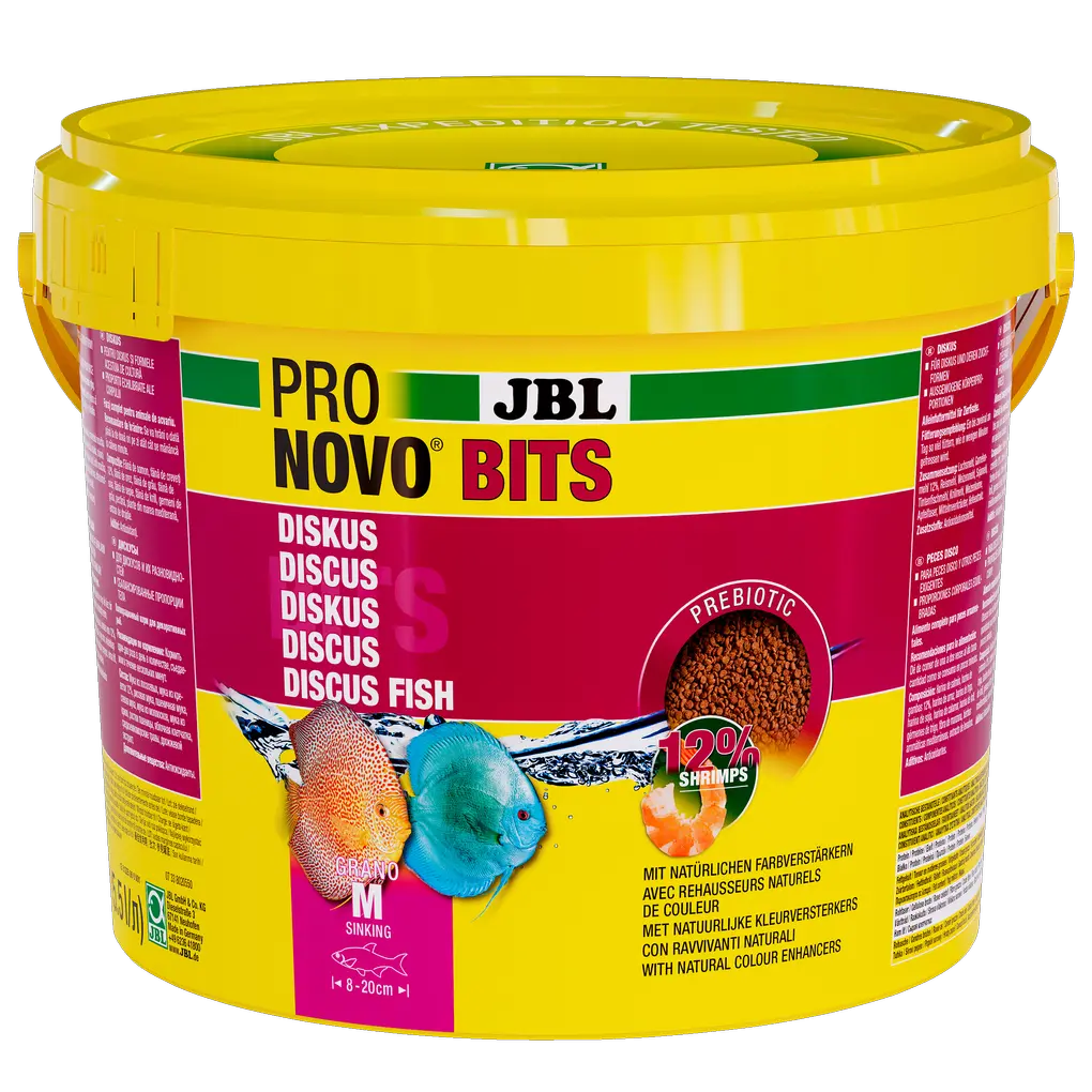 Aliment prébiotique et coulant pour aquarium : les fibres alimentaires spéciales contenues dans cet aliment nourrissent les bactéries intestinales bénéfiques pour une digestion saine.