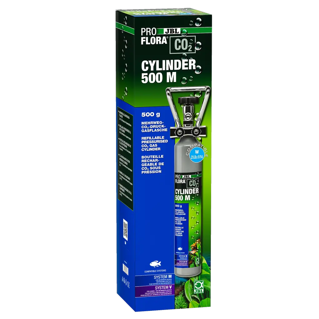 Bouteille de CO2 pour toutes les installations au CO2. Fournit aux plantes d'aquarium leur principal nutriment, le dioxyde de carbone (CO2), et prévient ainsi la formation d'algues.