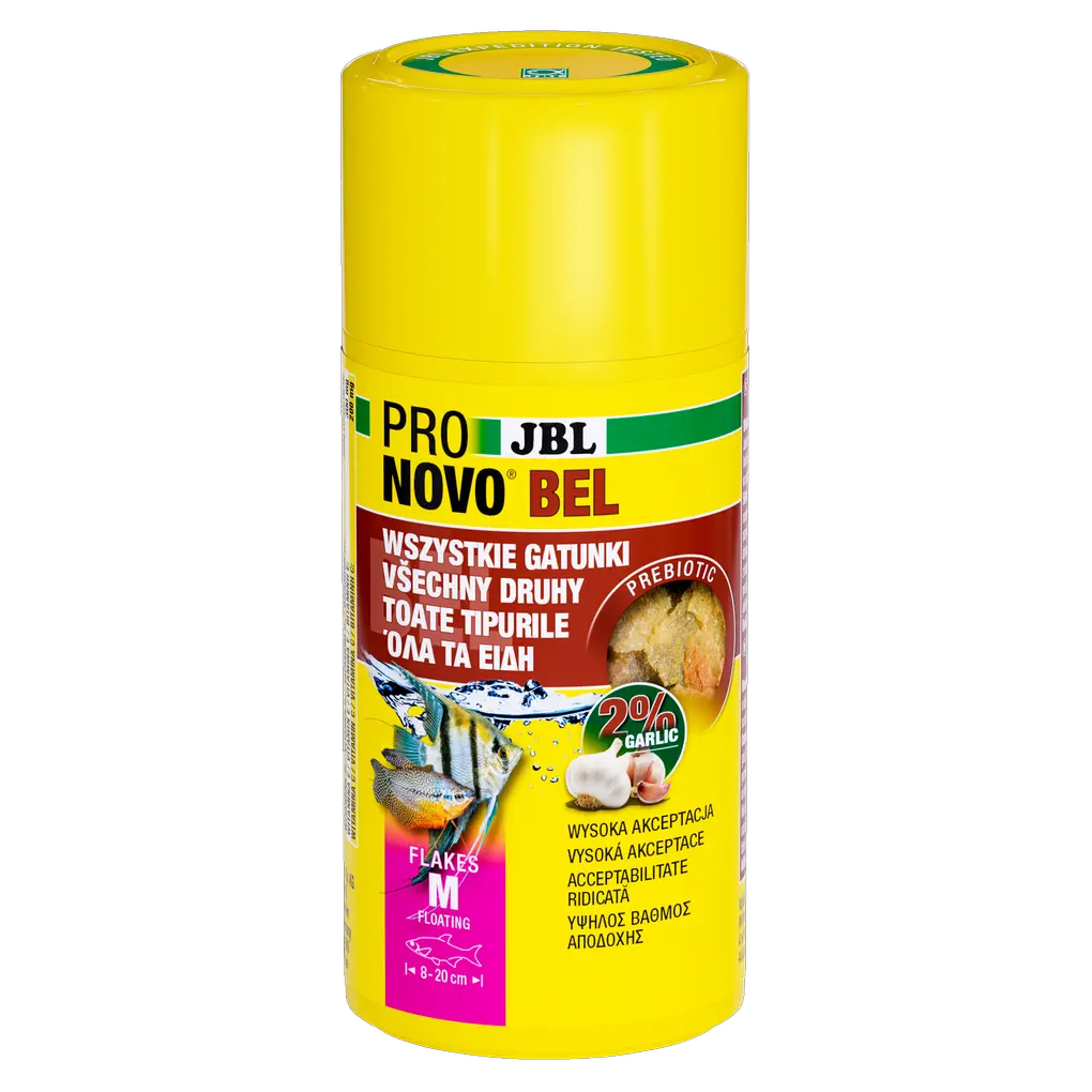 Hrană prebiotică pentru pești de acvariu cu usturoi: fibrele speciale din hrană furnizează bacteriilor intestinale benefice nutrienți pentru o digestie sănătoasă.