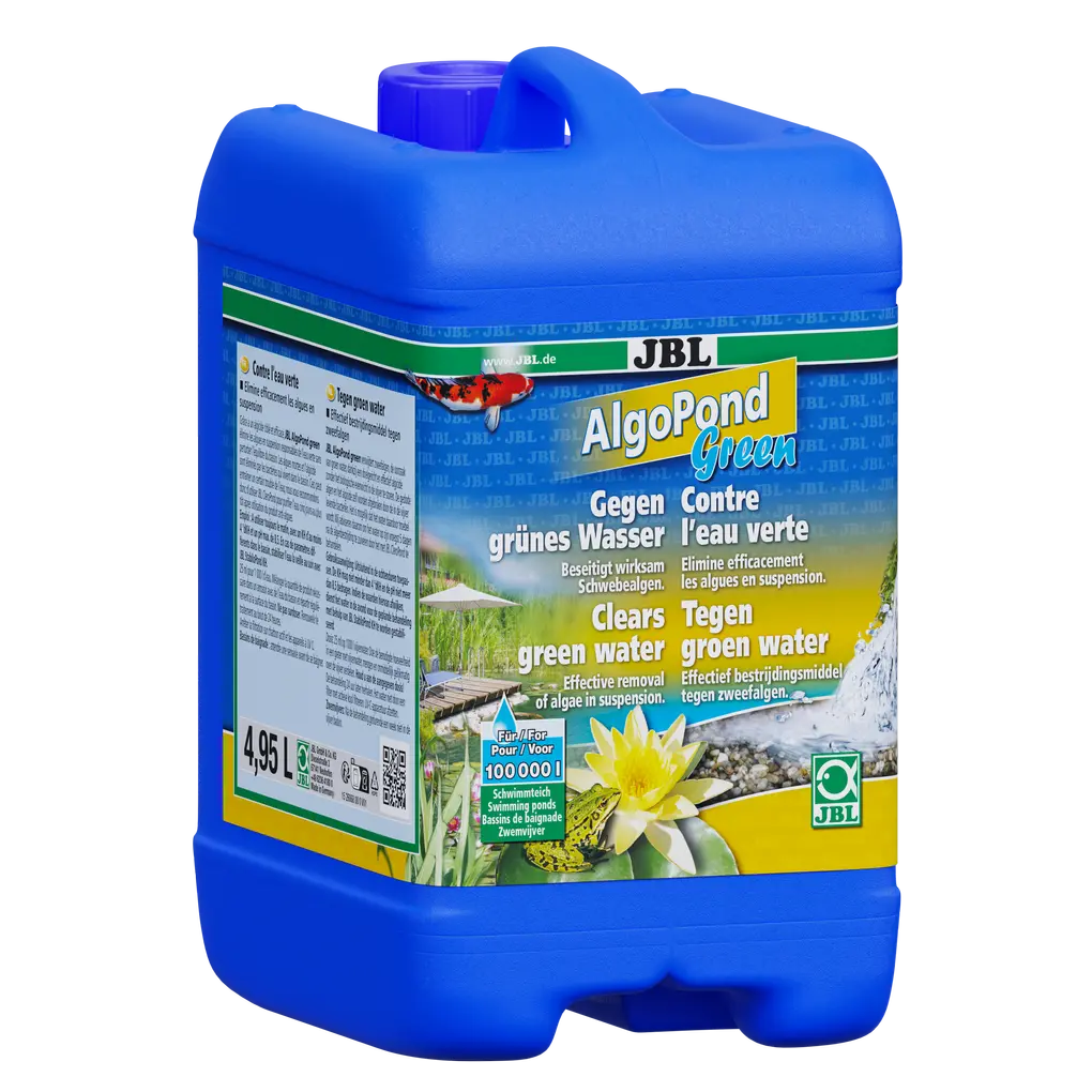 For fast and effective control of all types of floating algae (green water) in garden ponds