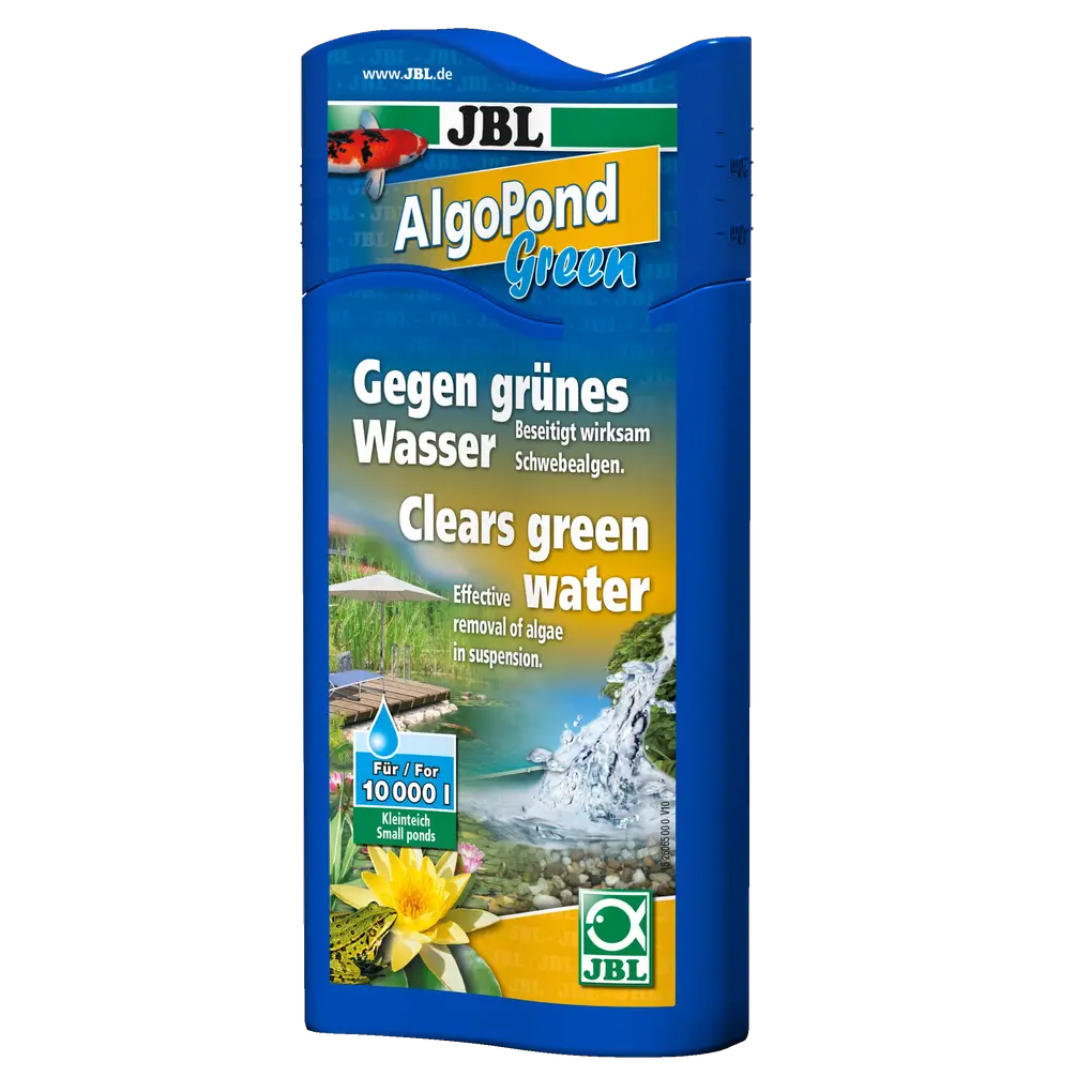 For fast and effective control of all types of floating algae (green water) in garden ponds