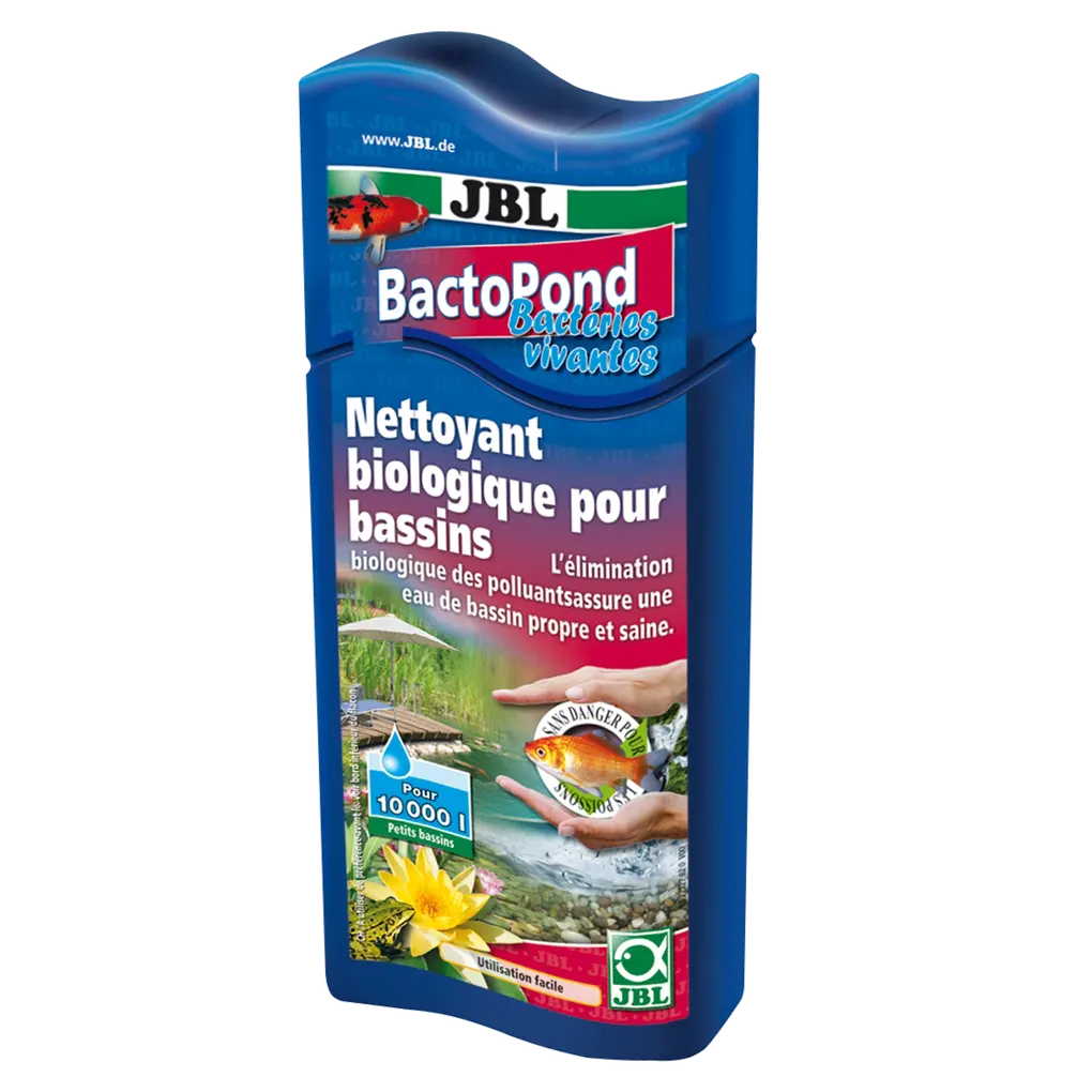 Pour une eau adaptée aux poissons et aux plantes : bactéries purificatrices pour dégrader les polluants biologiques dans le bassin (protéines, ammonium/ammoniac, nitrites)