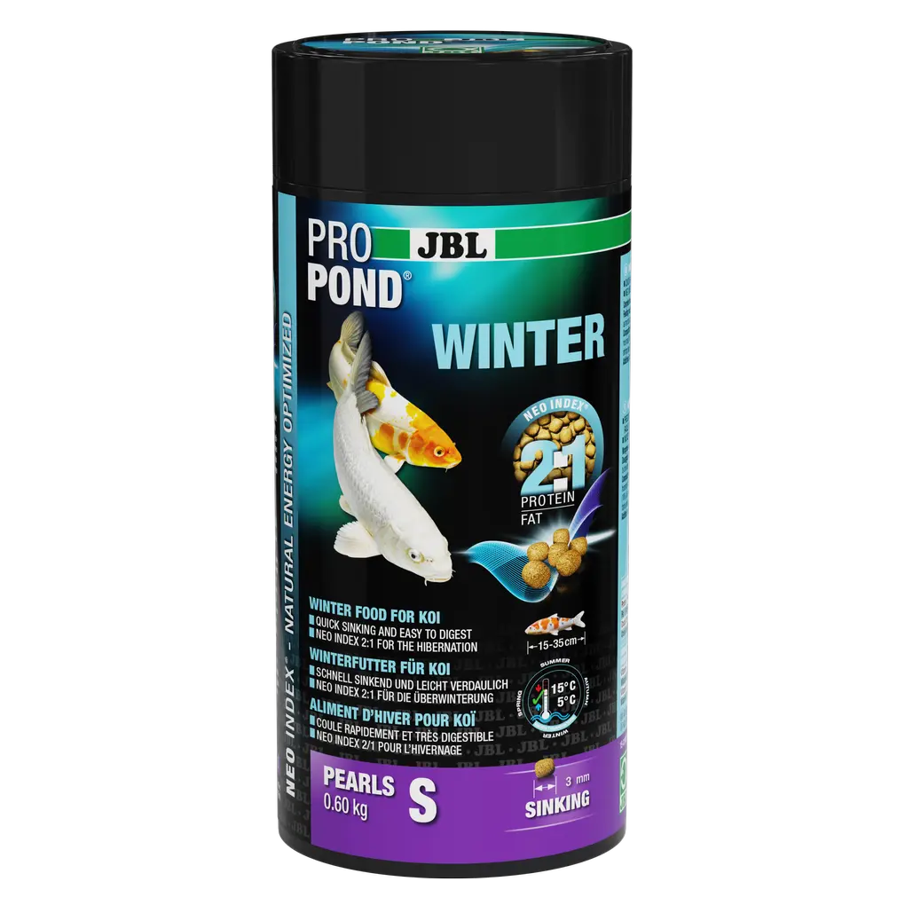 Complete feed with the correct protein-fat ratio of 2:1 according to the NEO Index, which takes into account water temperature, function, animal size and age.