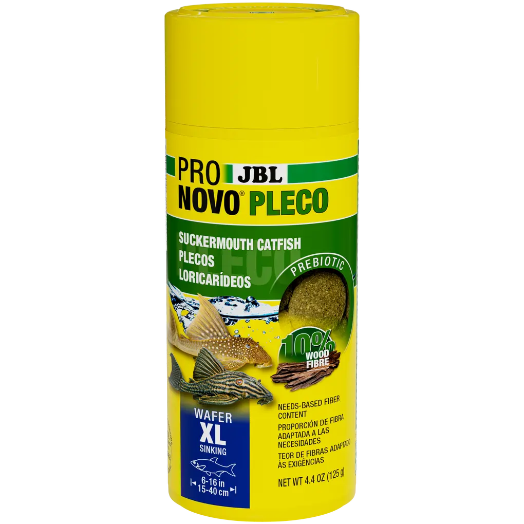 Large food wafers for all sucking catfish that feed on plants and algae, such as many Hypostomus species. The wood content covers the needs of catfish species that need to rasp wood.