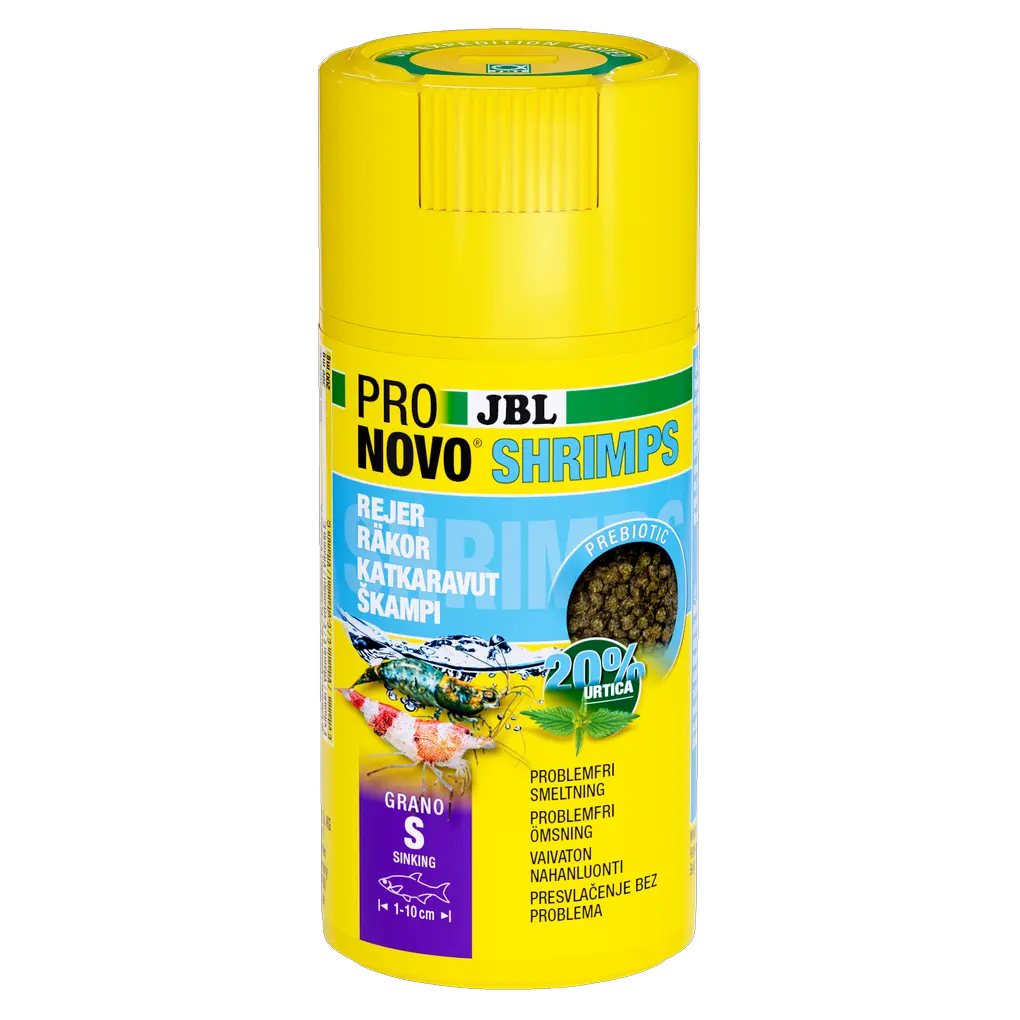 Complete nutrition with extra nettles for beautiful colours and healthy growth in shrimp