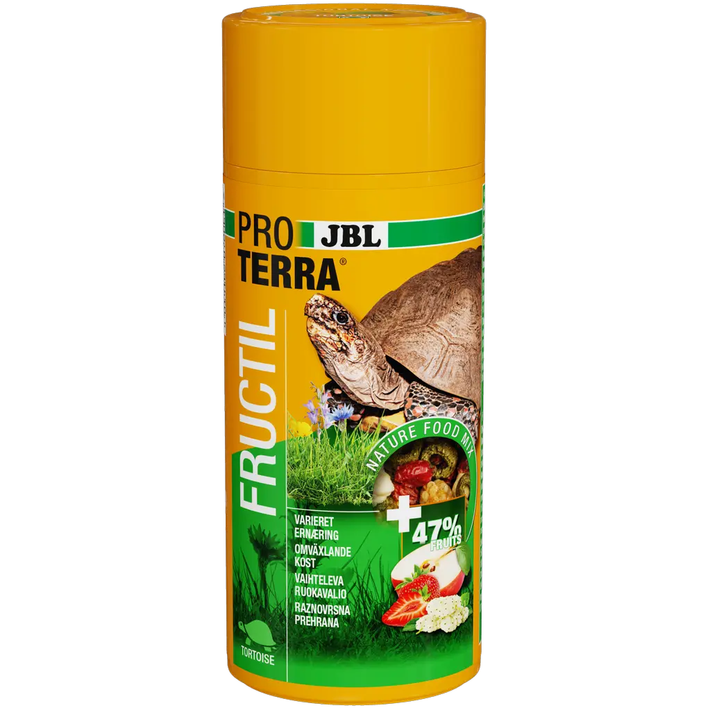 47% fruit content for a natural diet, as tortoises eat lots of fallen fruit in the wild