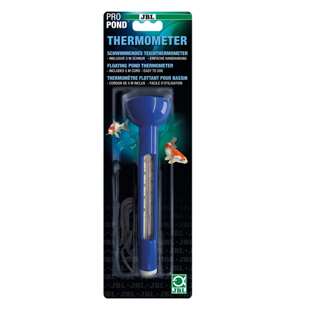 Convenient control of pond temperature: floating pond thermometer with 5 m nylon cord for easy reading of the water temperature