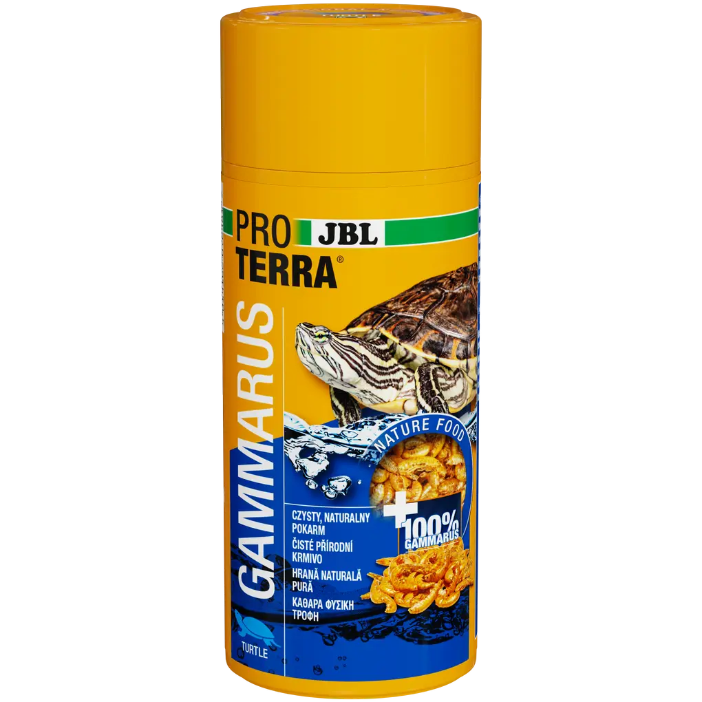 Krmivo pro vodní a bahenní želvy: Očištěné a přirozeně sušené vodní blechy (Gammarus) o délce cca 1–1,5 cm.