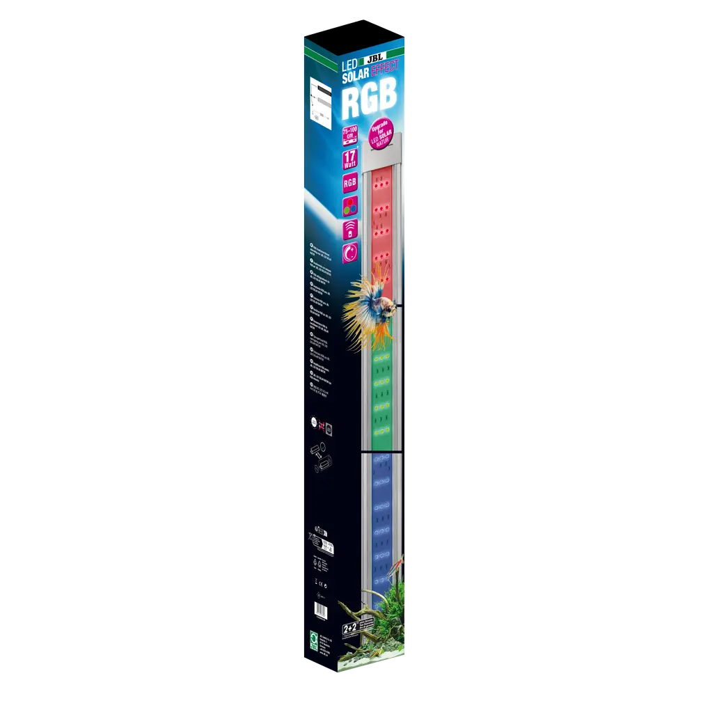 Lampe spéciale avec LED RGB pour créer des effets de couleur, idéale en remplacement d'un deuxième tube fluorescent coloré (T5 ou T8). Rendement lumineux supérieur de 40 % par rapport à la génération 1). Dissipateur thermique optimisé pour plus de puissance.