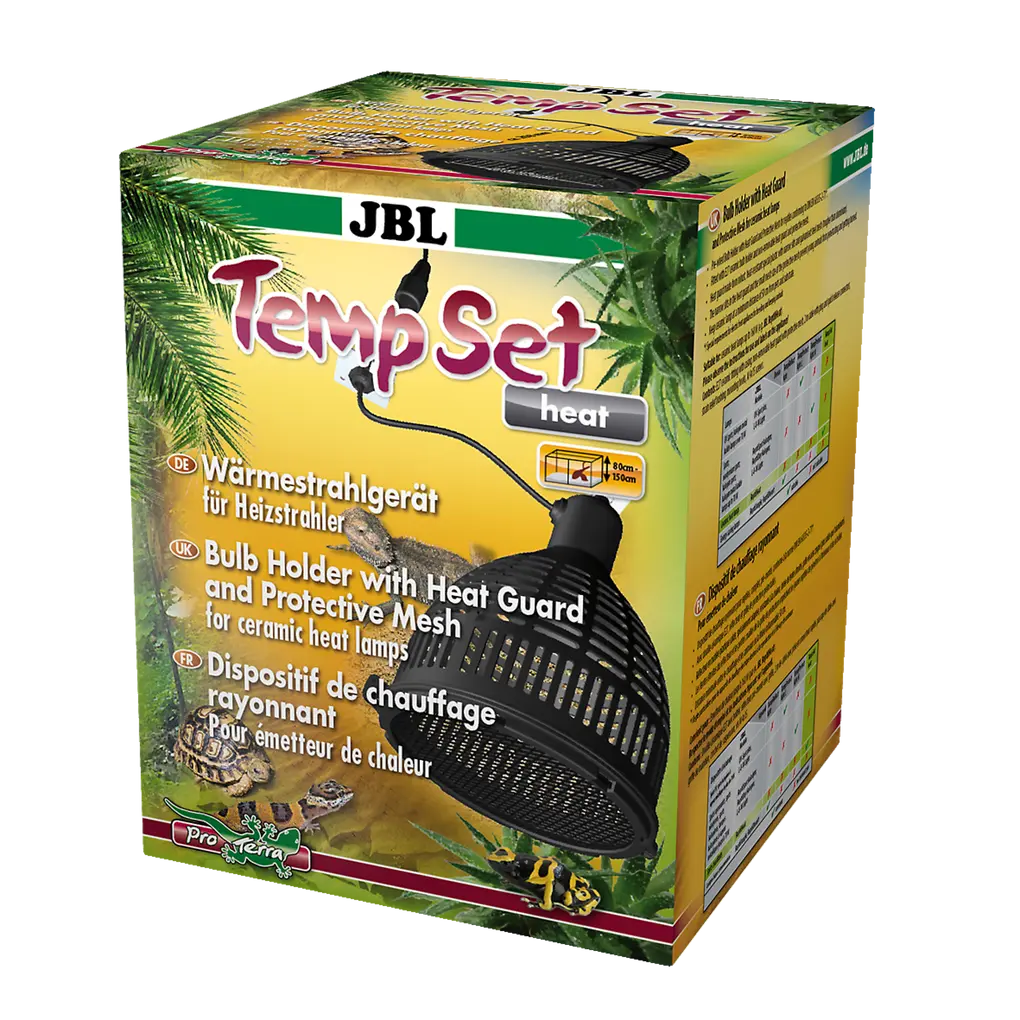 Protecting reptiles from burns caused by radiant heaters – installation kit with ceramic socket, protective screen and protective grille for radiant heaters