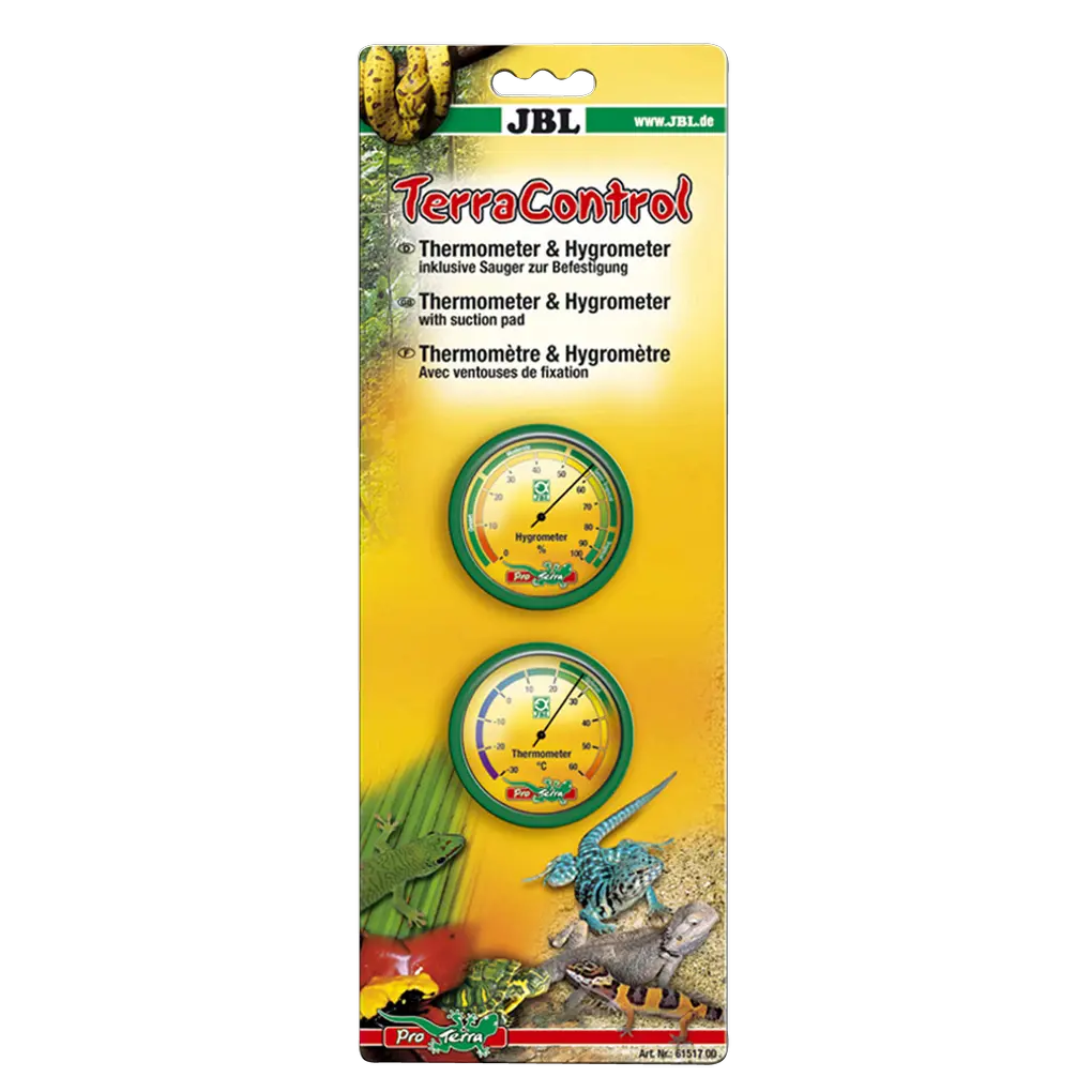 Thermometer for easy monitoring of relative humidity and temperature in the terrarium