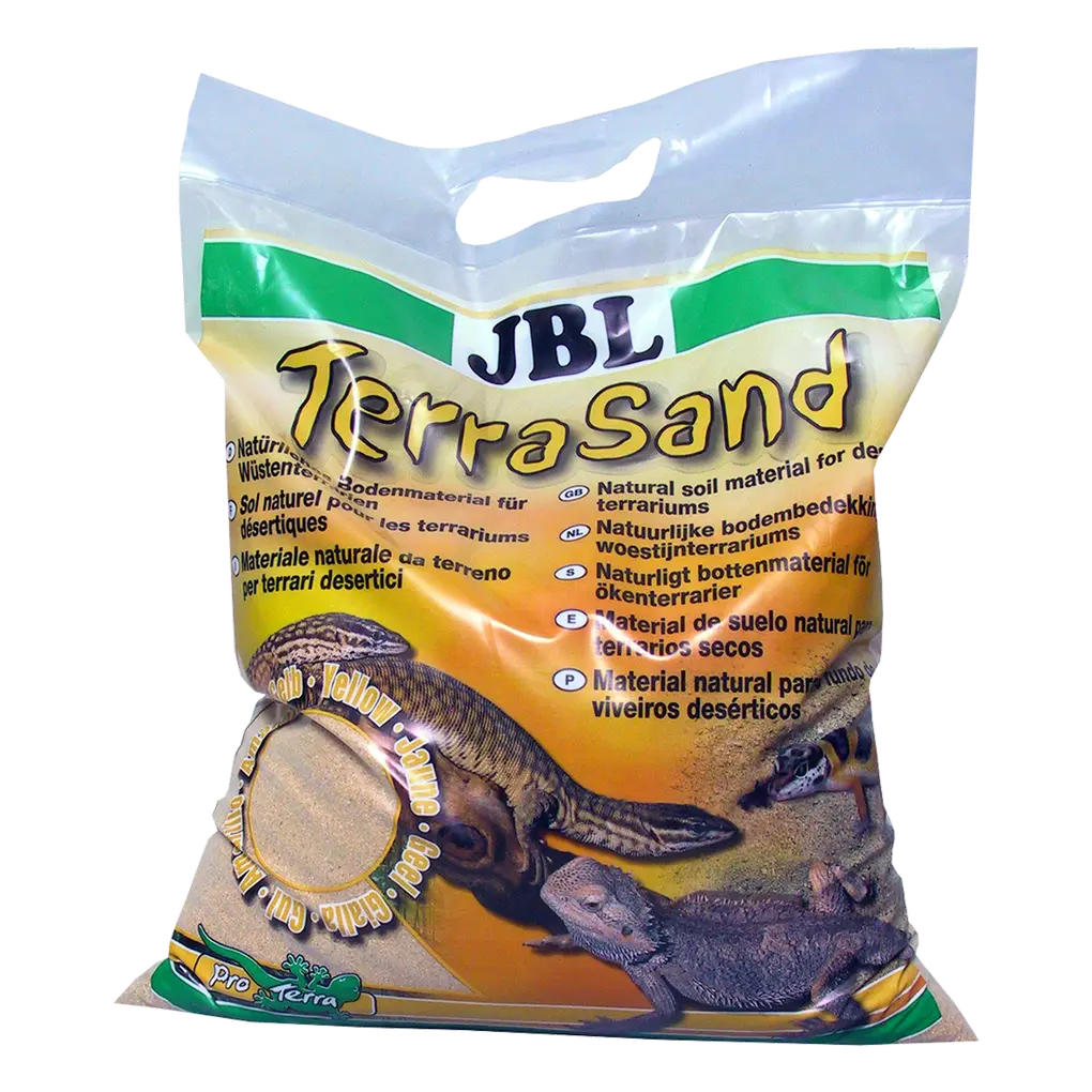 For desert terrariums: Natural substrate made of fine yellow sand, grain size: 0.7–1.25 mm