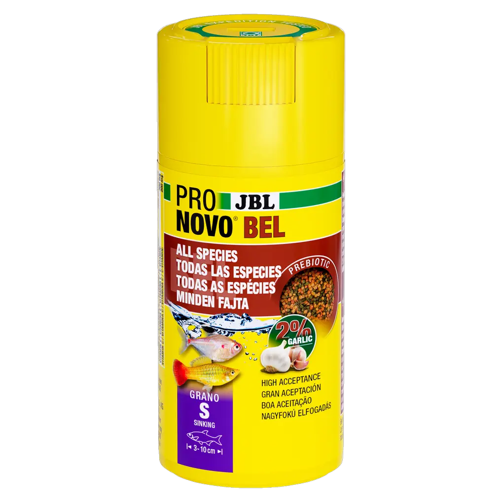 Prebiotic aquarium fish food with garlic: Special fibre in the food provides the beneficial intestinal bacteria with nourishment for healthy digestion.