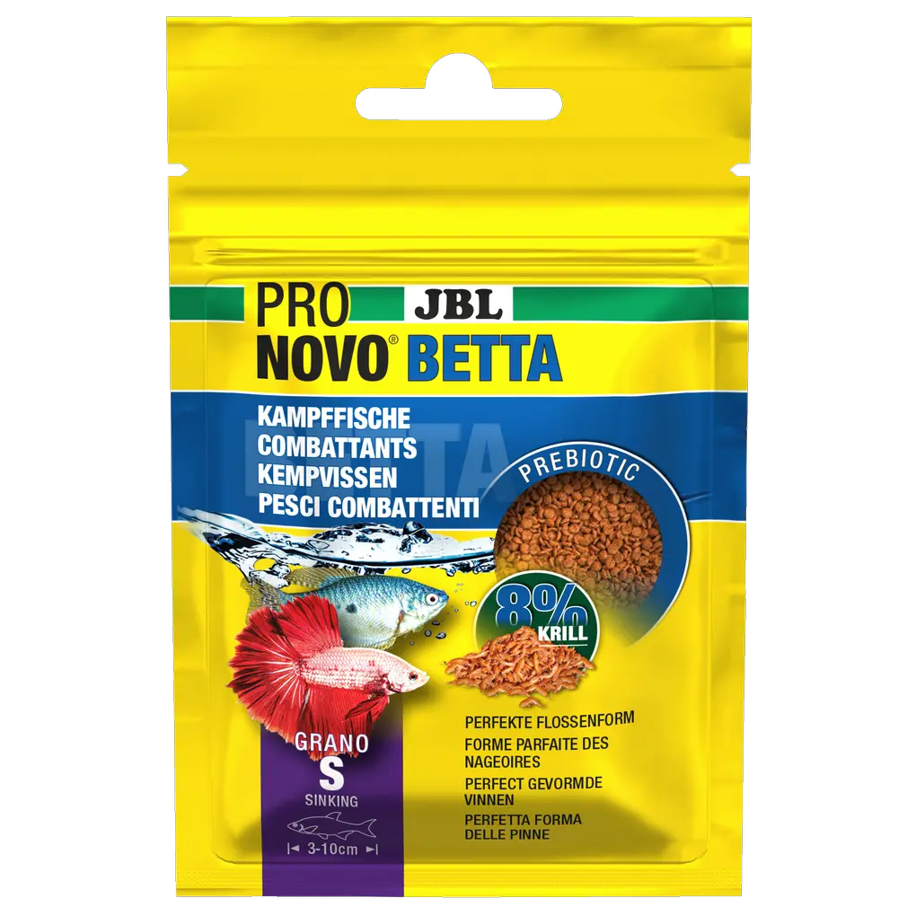 Aliment prébiotique et coulant pour aquarium : les fibres alimentaires spéciales contenues dans cet aliment nourrissent les bactéries intestinales bénéfiques pour une digestion saine.