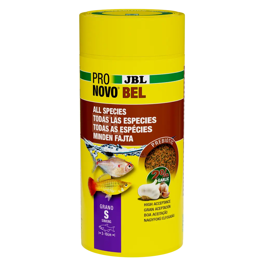 Prebiotic aquarium fish food with garlic: Special fibre in the food provides the beneficial intestinal bacteria with nourishment for healthy digestion.