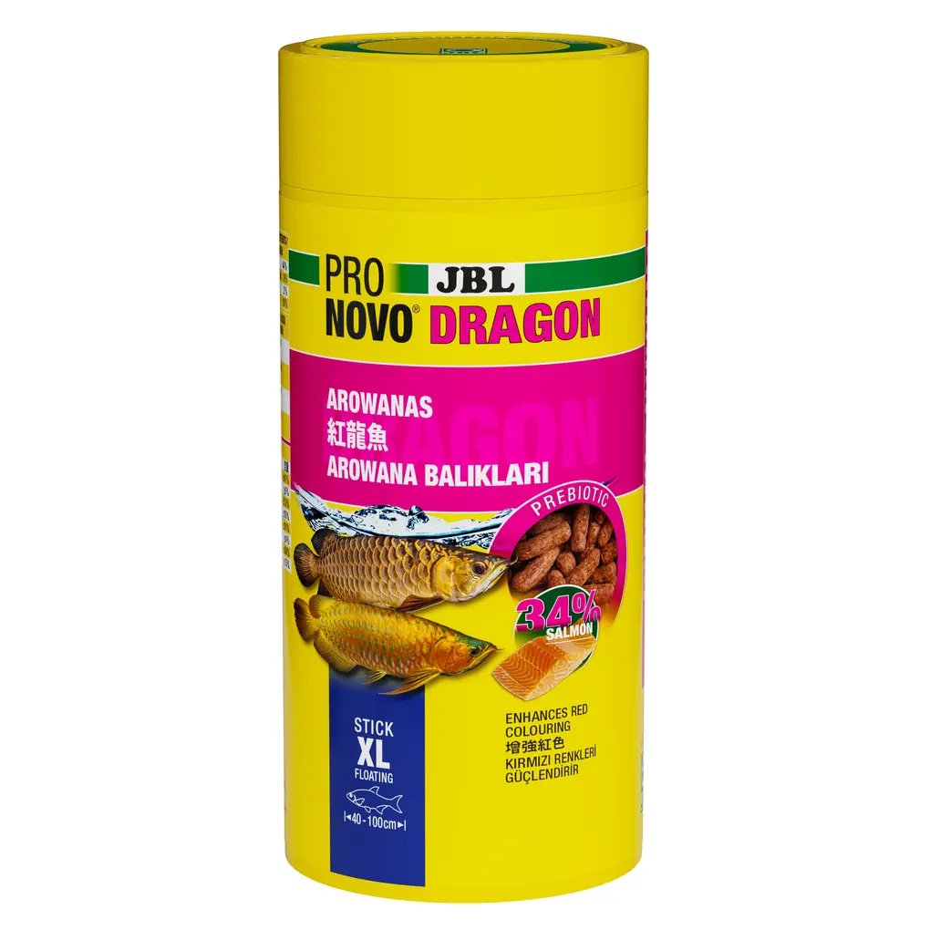 Floating food sticks specially designed for the needs of predatory arowana