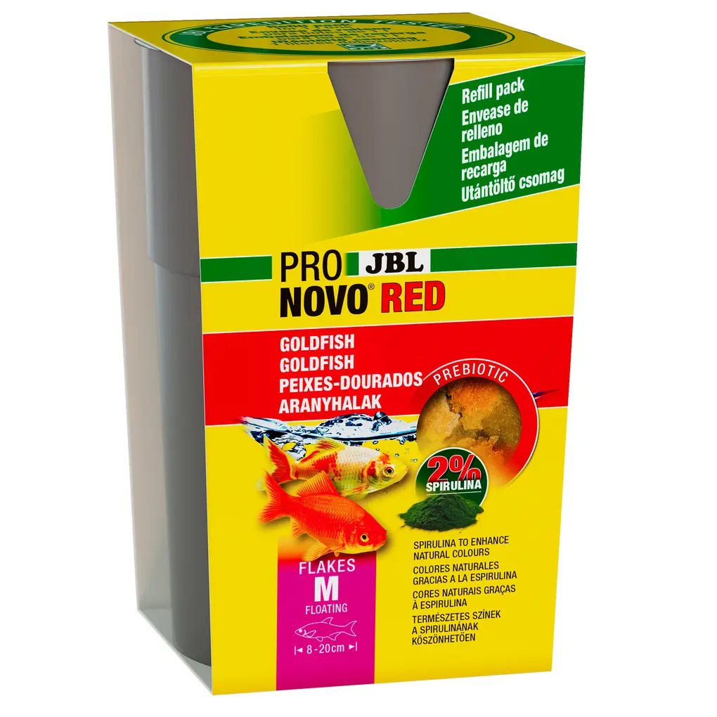 Prebiotic, floating goldfish food: Special fibre in the food provides the beneficial intestinal bacteria with nourishment for healthy digestion.
