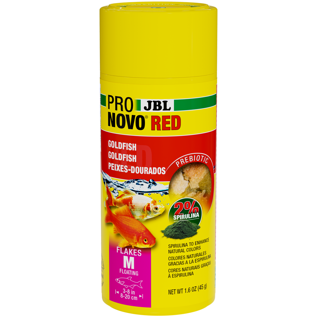 Prebiotic, floating goldfish food: Special fibre in the food provides the beneficial intestinal bacteria with nourishment for healthy digestion.