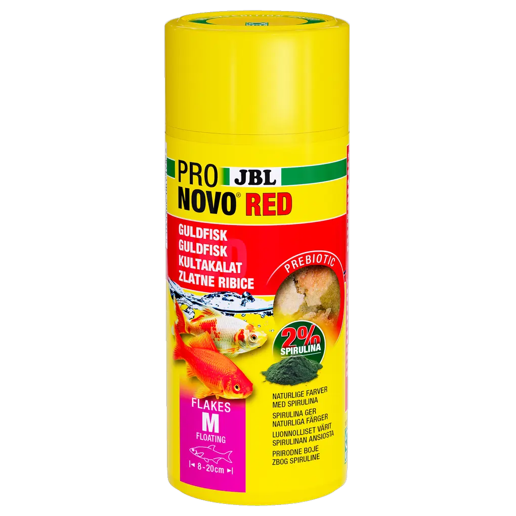 Prebiotic, floating goldfish food: Special fibre in the food provides the beneficial intestinal bacteria with nourishment for healthy digestion.