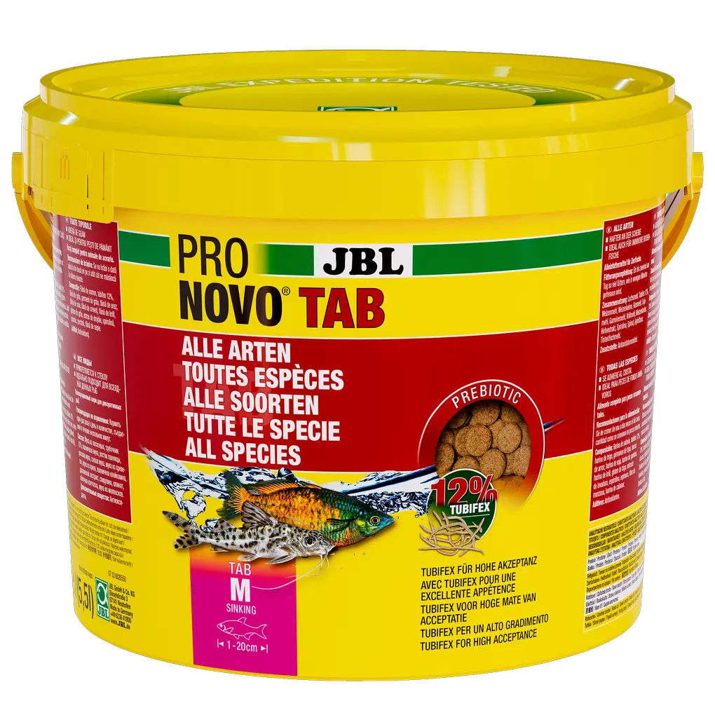 Idéal pour toutes les espèces de poissons vivant au fond de l'eau et pour toutes les autres espèces si le comprimé est fixé à la vitre.