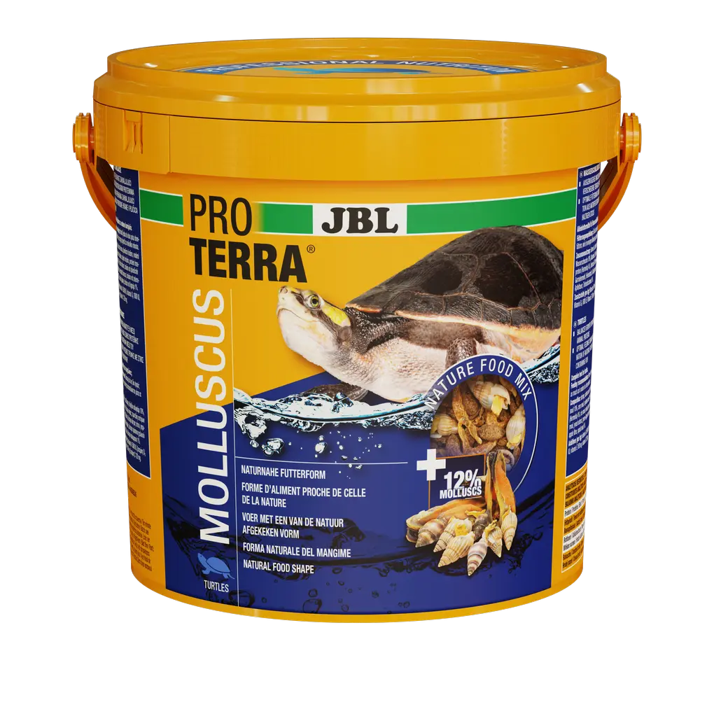 Natural, dried, whole snails (with shells approx. 2 cm), water insects, mussels, fish sticks (approx. 1.5 cm) & prawns as an ideal and natural variety in the diet for all types of aquatic and marsh turtles.