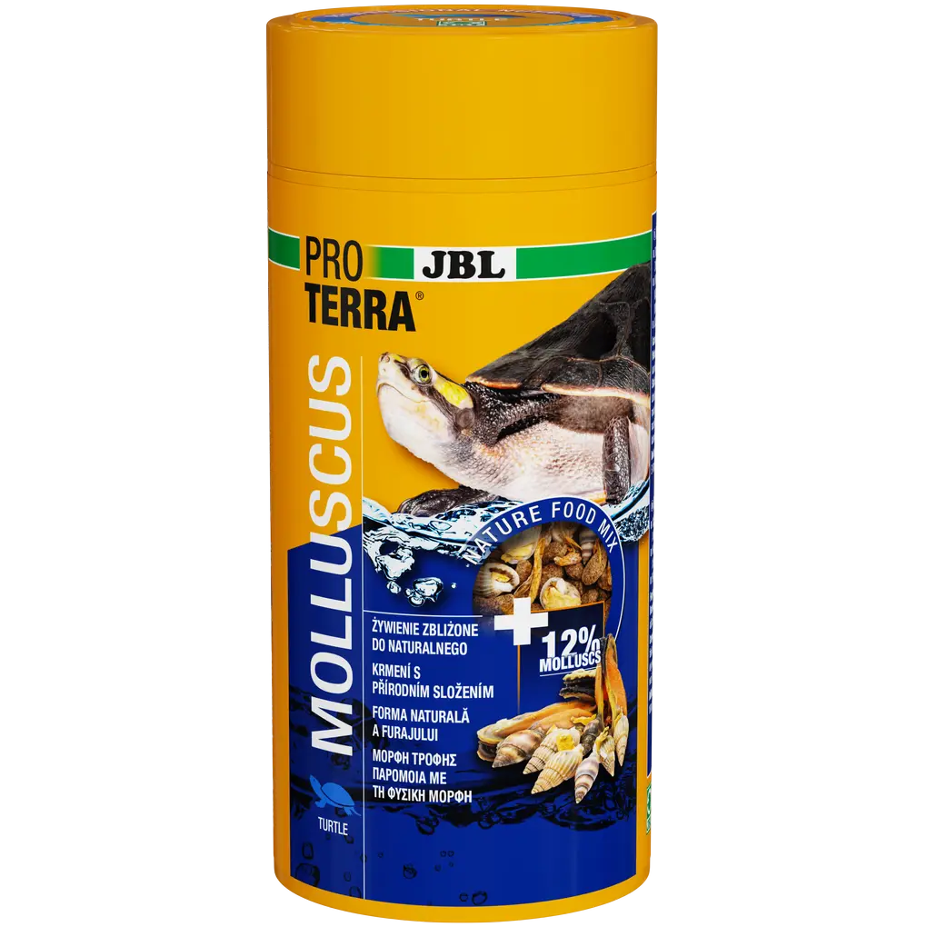 Přírodní, sušené, celé šneky (s ulitou cca 2 cm), vodní hmyz, mušle, tyčinky s obsahem ryb (cca 1,5 cm) a krevety jako ideální a přirozená změna ve stravě pro všechny druhy vodních a bahenních želv.