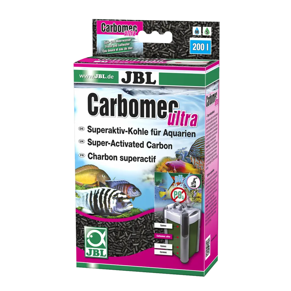 Removal of discolouration and high-molecular organic contaminants: Activated carbon in pellet form for use in aquarium filters