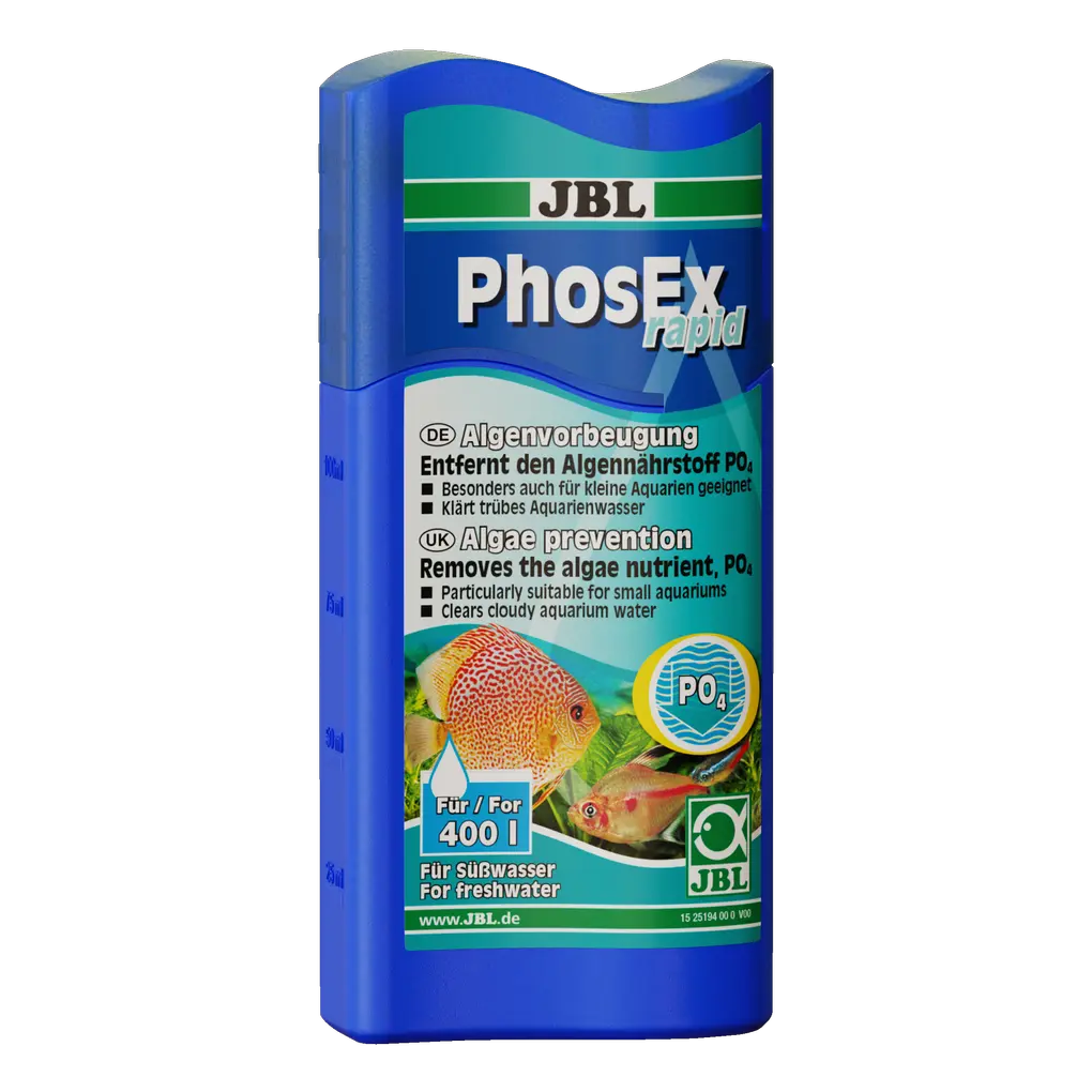 For fish- and plant-friendly aquarium water: Reliably binds phosphate and thus prevents unwanted algae growth. For freshwater, turtle and shrimp aquariums.