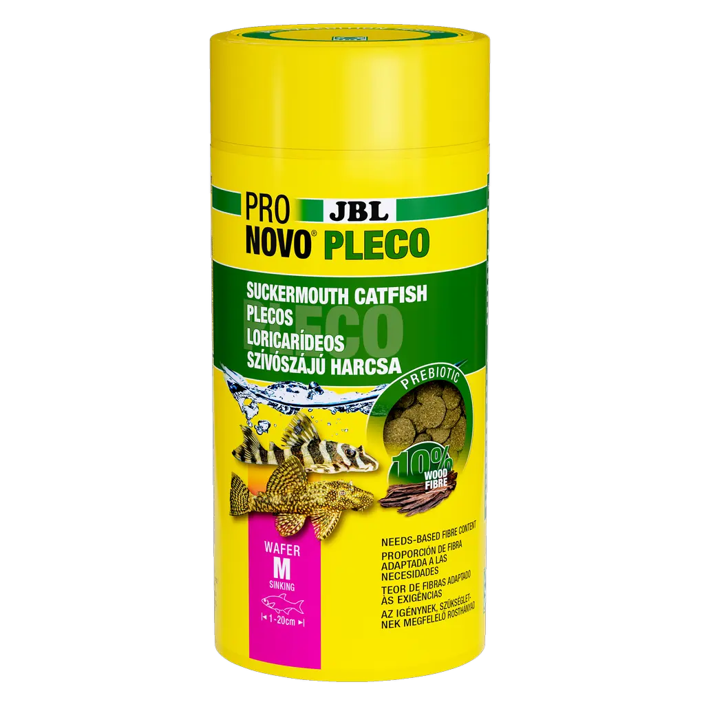 Feed wafers for all sucking catfish that feed on plants and algae, such as antenna catfish. The wood content covers the needs of catfish species that need to rasp wood.