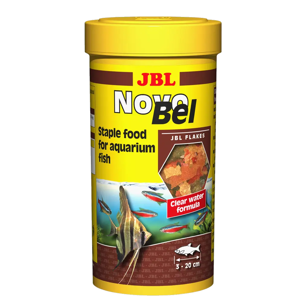 Complete nutrition and optimal growth for tropical freshwater fish: 50 natural raw materials in 7 feed flakes