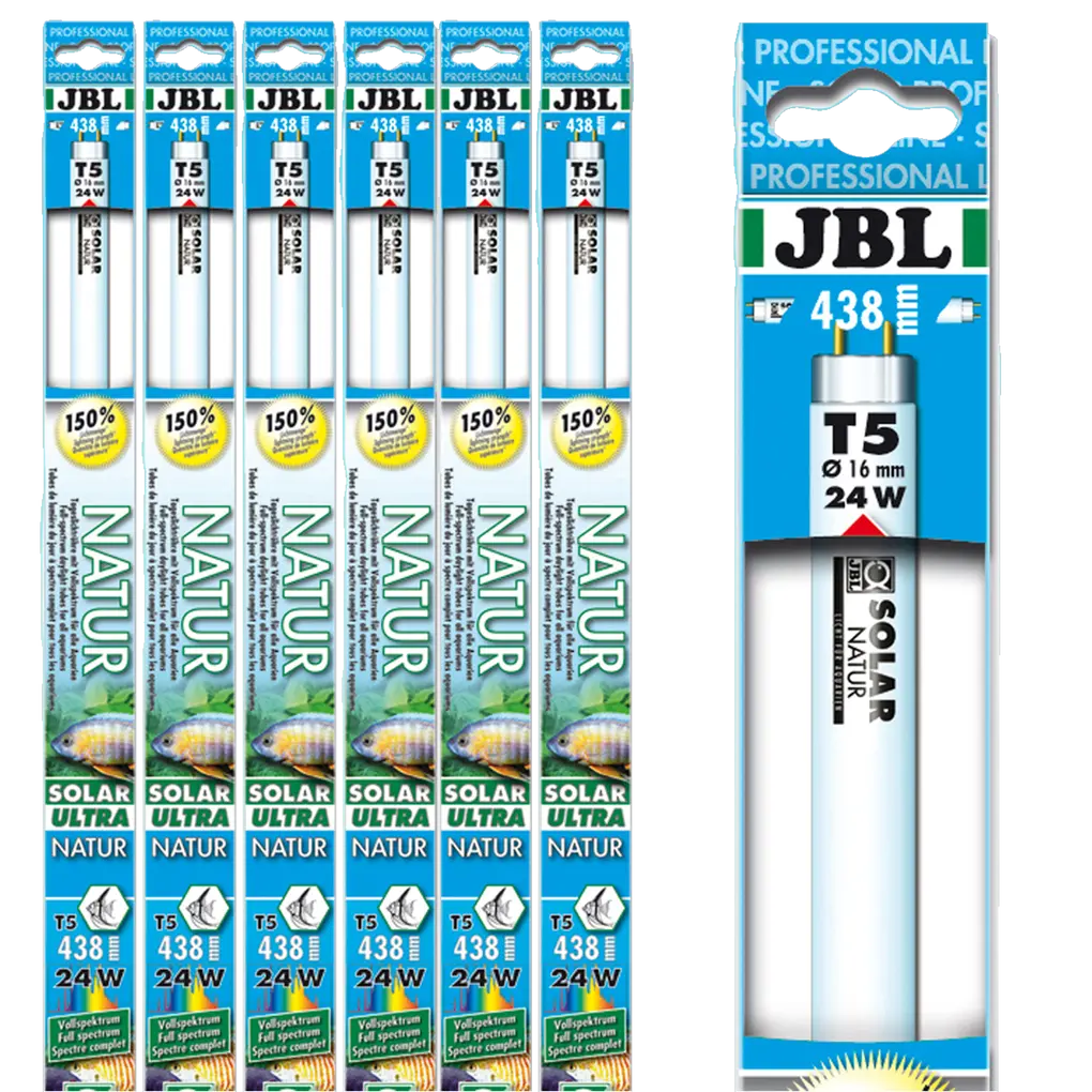Tube fluorescent solaire pour poissons et plantes provenant d'eaux ensoleillées, par exemple les lacs Malawi et Tanganyika.