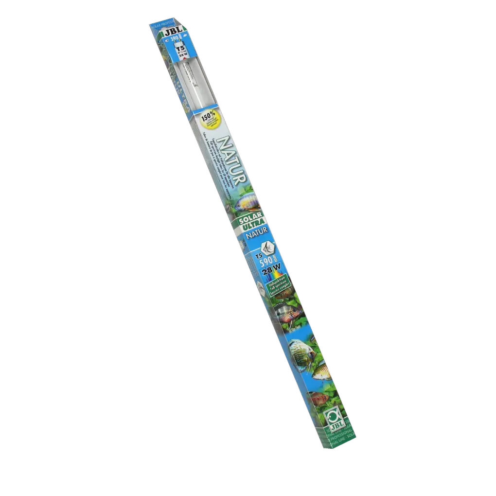 Solar fluorescent tube for fish and plants from sun-drenched waters, e.g. Lake Malawi and Lake Tanganyika