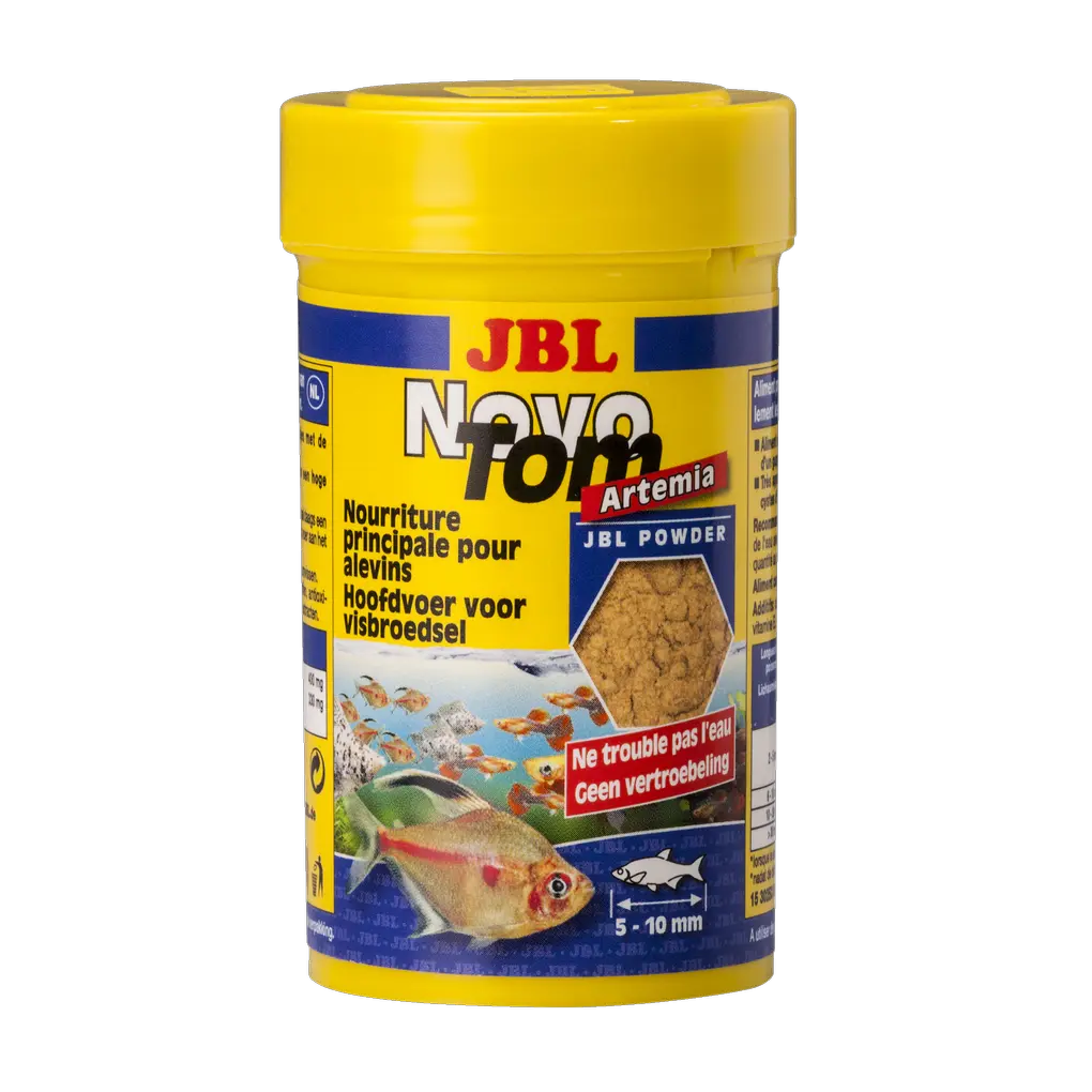Complete nutrition, optimal growth and beautiful colours thanks to Artemia crustaceans. Powdered food for young livebearing aquarium fish or larger young fish of egg-laying species.