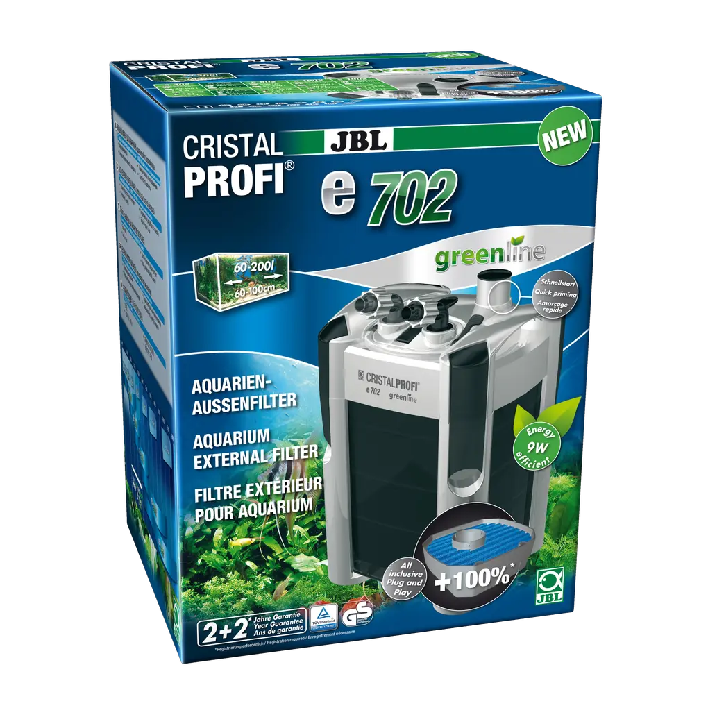 Filtre extérieur pour une eau d'aquarium propre et saine : système de circulation d'eau fermé pour aquariums de 60 à 200 litres (60 à 100 cm)