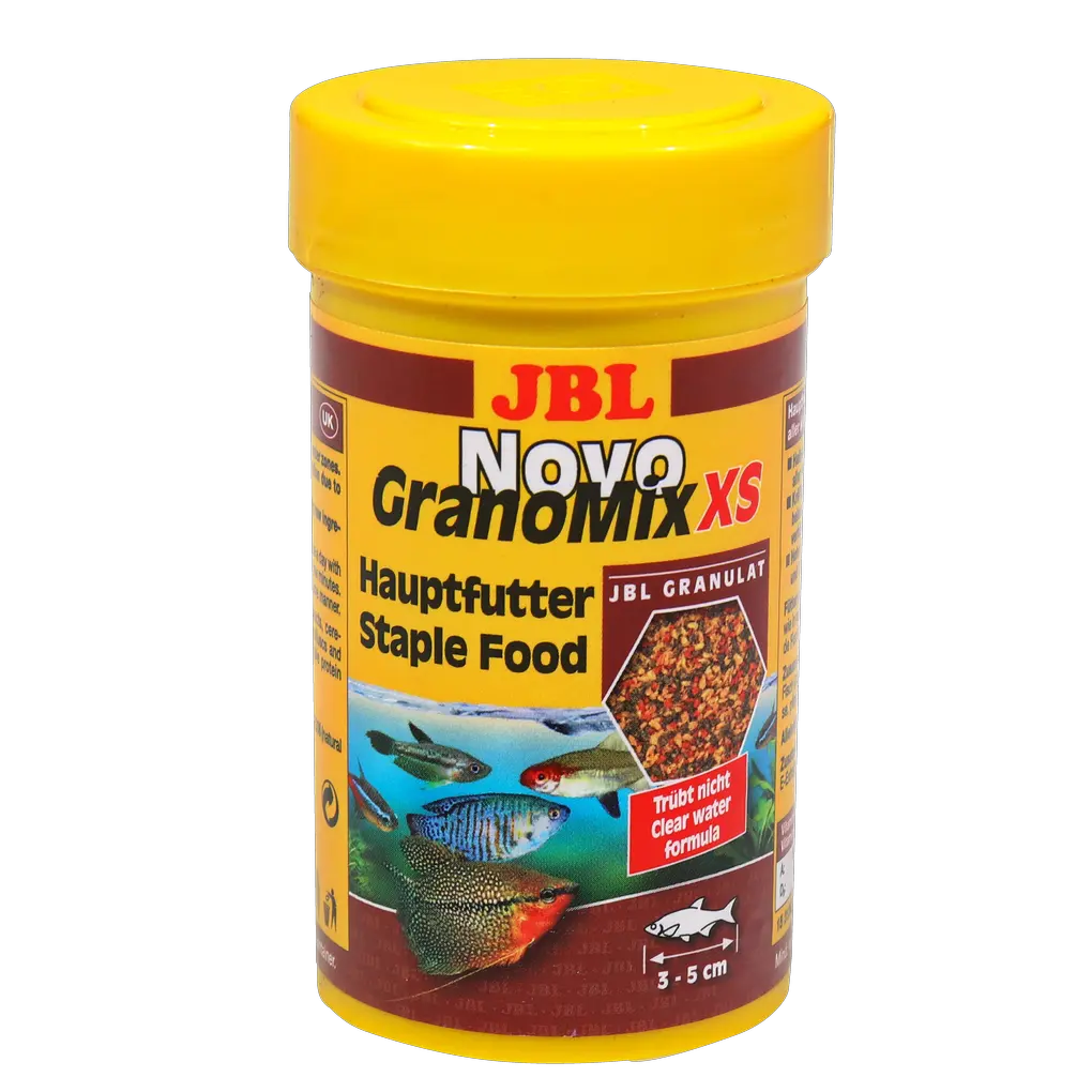 Perfect, complete nutrition for small fish such as neon tetras, small tetras, gouramis and other fish between 3 and 5 cm in length.