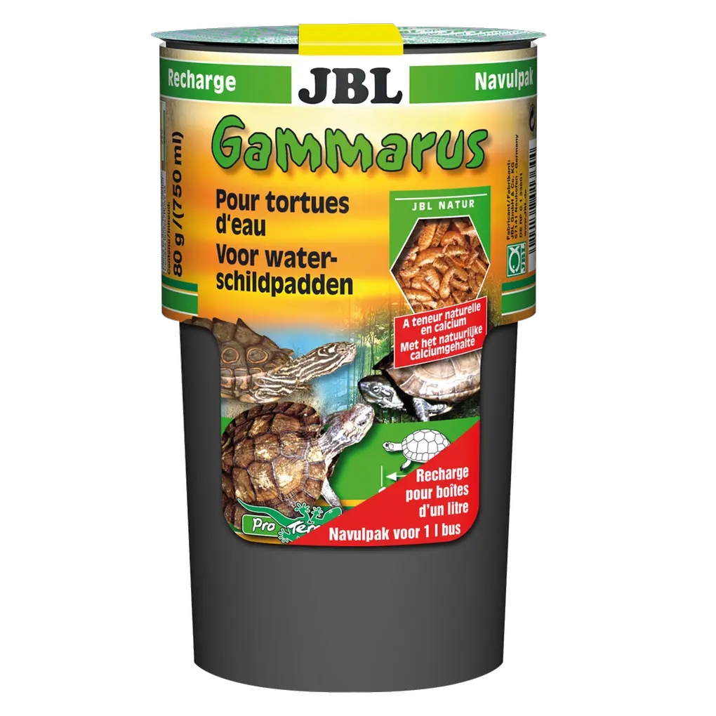 Complément alimentaire pour tortues aquatiques : gammares nettoyés pour tortues de 10 à 50 cm, complément alimentaire pour tortues des marais et tortues aquatiques, recharge pour boîte de 1000 ml.