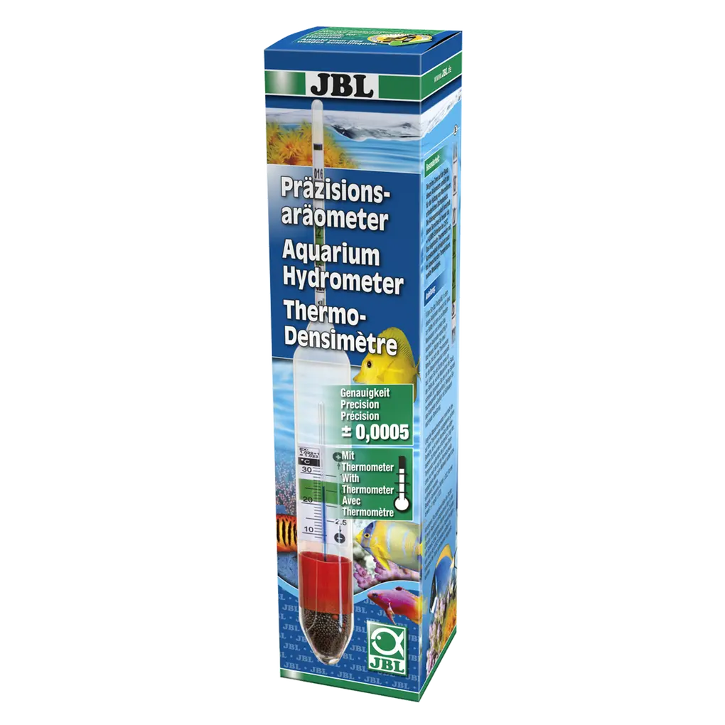 Precision glass spindle and measuring vessel for measuring the salt content (density) in saltwater aquariums