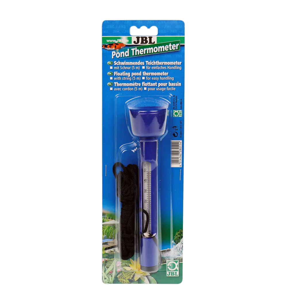 Contrôle pratique de la température de l'étang : thermomètre flottant avec cordon en nylon de 5 m pour une lecture facile de la température de l'eau.