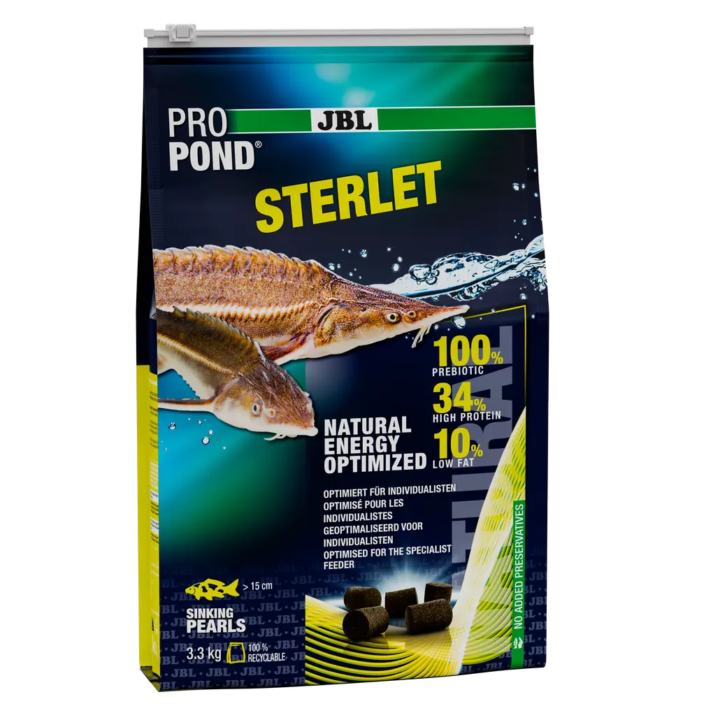 Appropriate composition for sturgeon species that search for food on the bottom (at water temperatures of 10-25 °C)