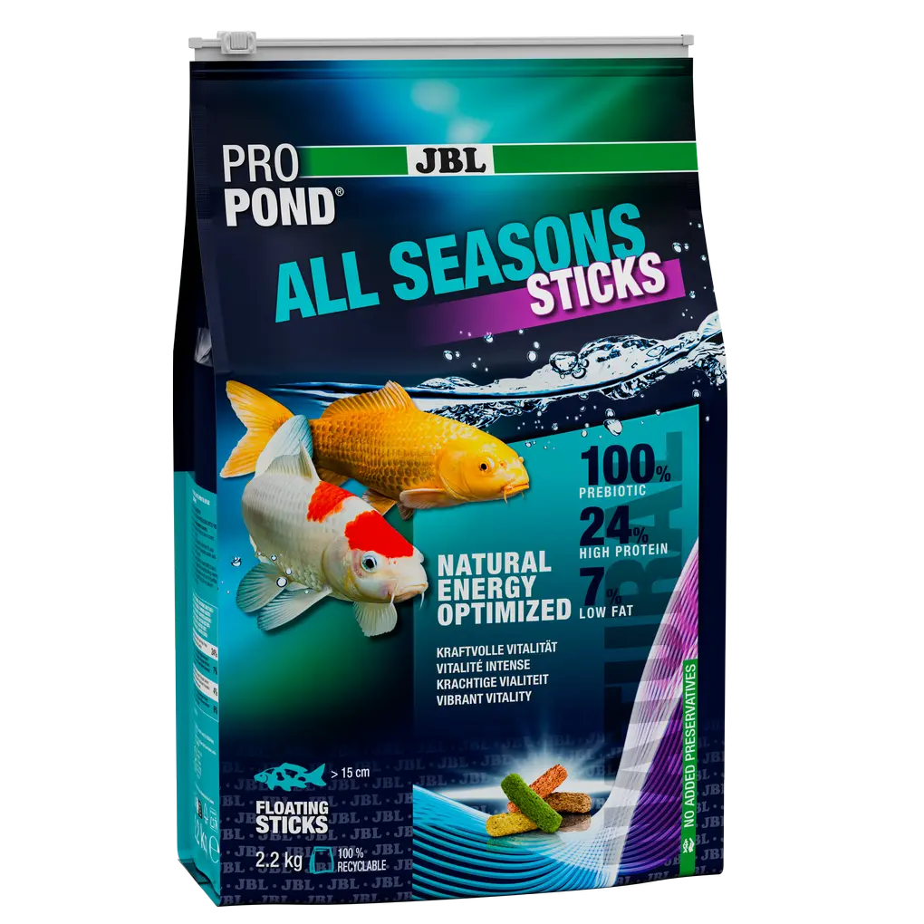 Provides a balanced feed mix for healthy pond fish in all seasons (at water temperatures of 10–25 °C).