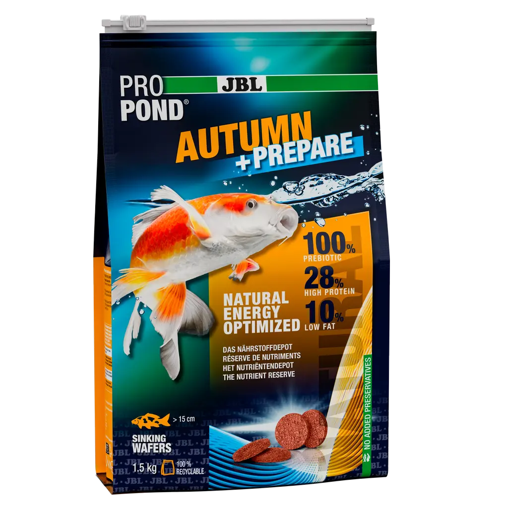 Strengthens fish with energy-rich nutrients in autumn for the coming, exhausting winter period. Ideal for water temperatures of 10–20 °C.