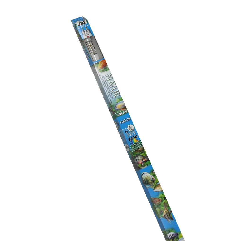 Solar fluorescent tube for fish and plants from sun-drenched waters, e.g. Lake Malawi and Lake Tanganyika