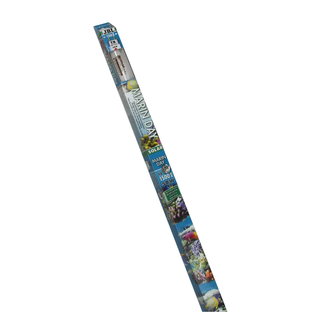 Fluorescent tube for promoting optimal growth of corals and other invertebrates in saltwater aquariums